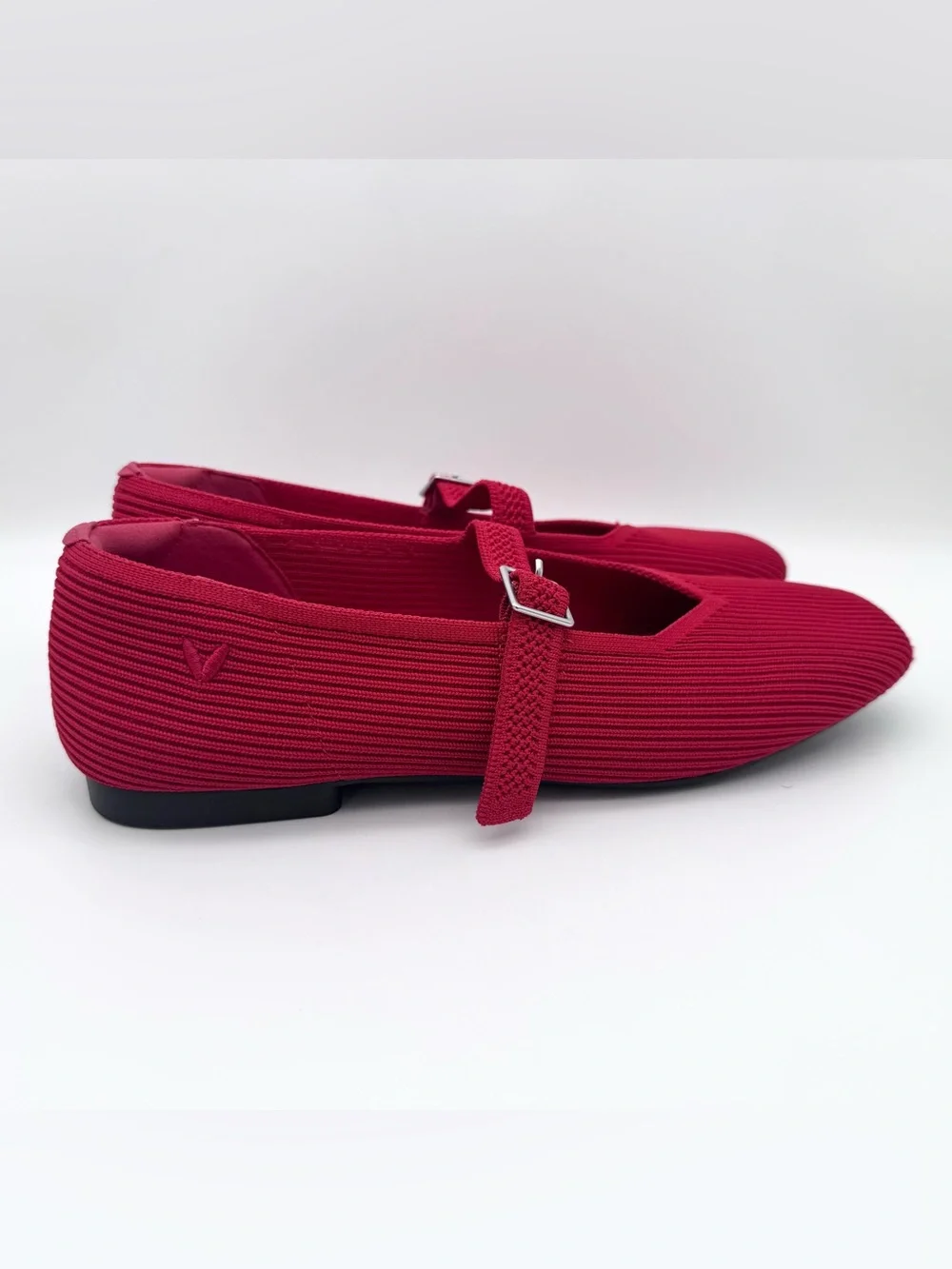 VIVAIA Margot Mary Jane Flats Ruby Red Square Toe Women EU 40 US 8.5-9 VGUC - Picture 6 of 8